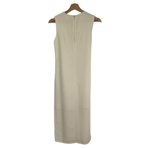 NWOT TopShop Cream Midi Dress Belted Waist Tie 100% Abaca High Low Women's 2 - Picture 4 of 10
